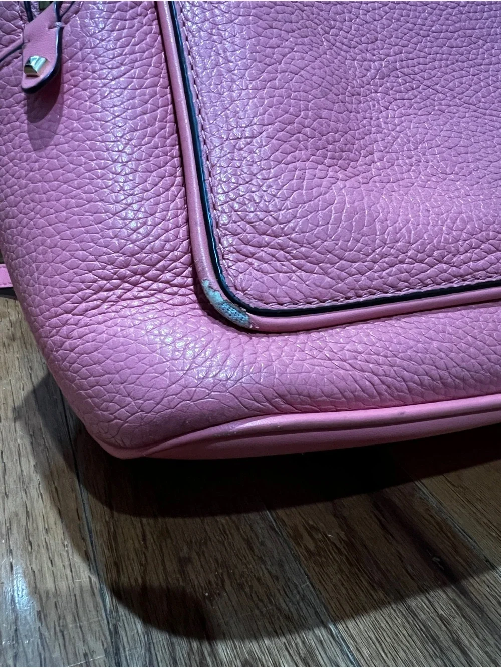 Michael Kors Coral Pink Pebbled Leather Backpack with Gold Hardware